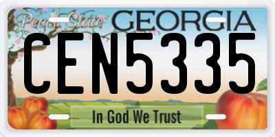GA license plate CEN5335