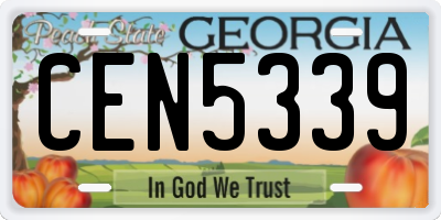 GA license plate CEN5339