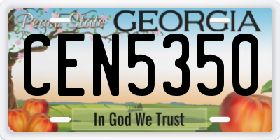 GA license plate CEN5350