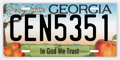 GA license plate CEN5351