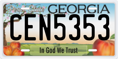 GA license plate CEN5353