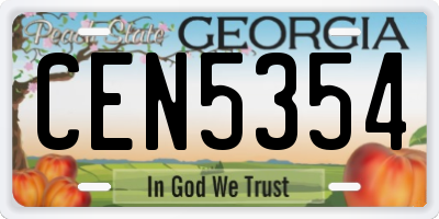 GA license plate CEN5354
