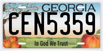 GA license plate CEN5359