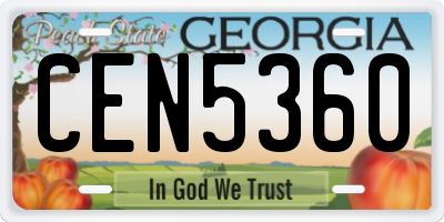 GA license plate CEN5360