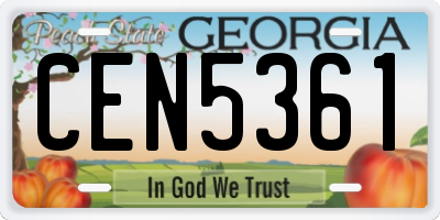 GA license plate CEN5361