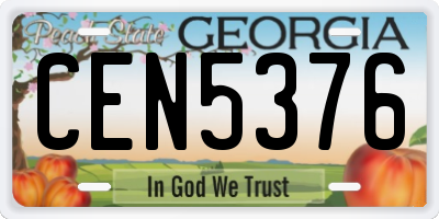 GA license plate CEN5376