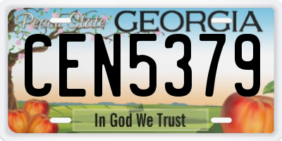 GA license plate CEN5379