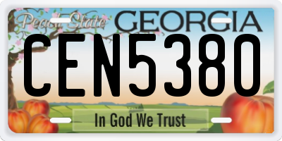 GA license plate CEN5380