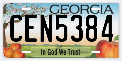 GA license plate CEN5384