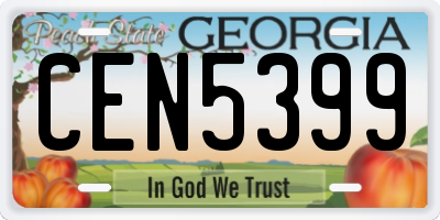 GA license plate CEN5399