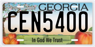 GA license plate CEN5400