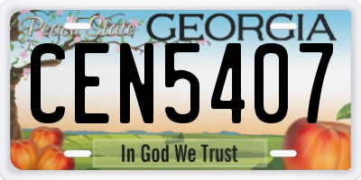 GA license plate CEN5407