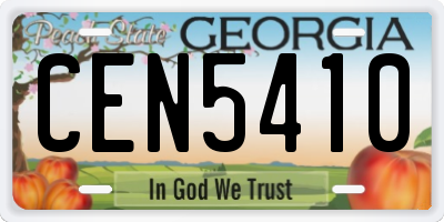 GA license plate CEN5410