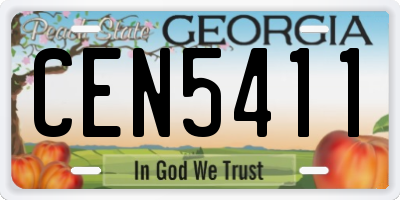 GA license plate CEN5411