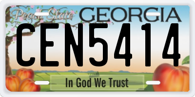 GA license plate CEN5414