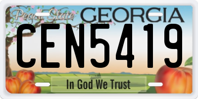 GA license plate CEN5419