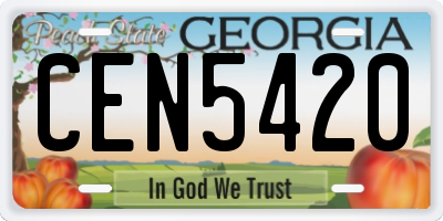 GA license plate CEN5420
