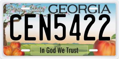 GA license plate CEN5422