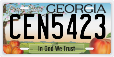 GA license plate CEN5423