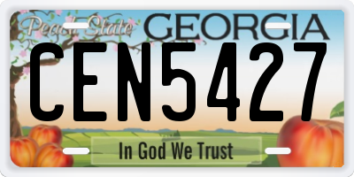 GA license plate CEN5427