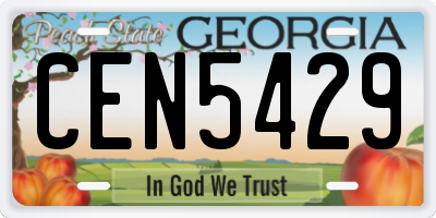 GA license plate CEN5429