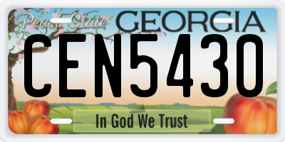 GA license plate CEN5430