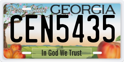 GA license plate CEN5435