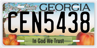 GA license plate CEN5438