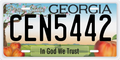 GA license plate CEN5442