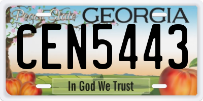 GA license plate CEN5443
