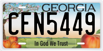 GA license plate CEN5449