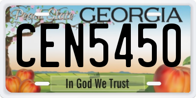 GA license plate CEN5450