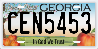 GA license plate CEN5453