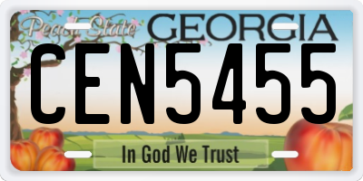 GA license plate CEN5455