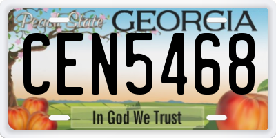 GA license plate CEN5468