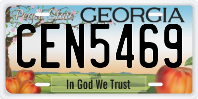 GA license plate CEN5469