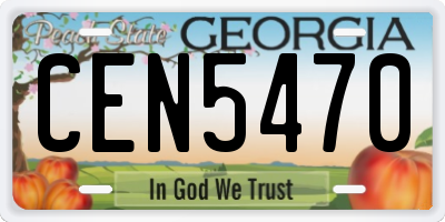 GA license plate CEN5470