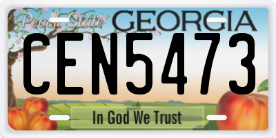 GA license plate CEN5473