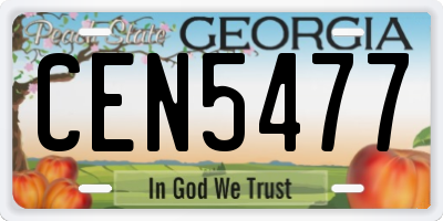 GA license plate CEN5477