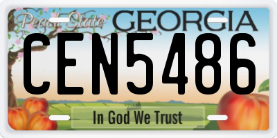 GA license plate CEN5486
