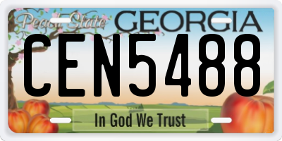 GA license plate CEN5488