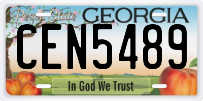 GA license plate CEN5489