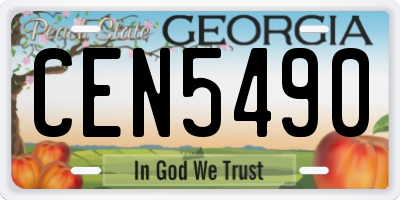 GA license plate CEN5490