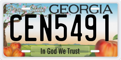 GA license plate CEN5491