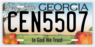 GA license plate CEN5507