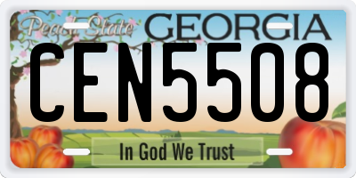 GA license plate CEN5508