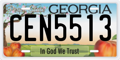 GA license plate CEN5513
