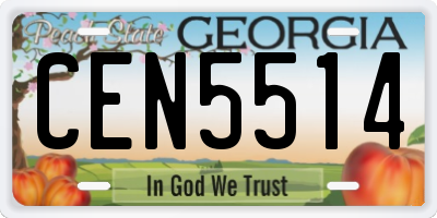 GA license plate CEN5514