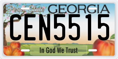 GA license plate CEN5515