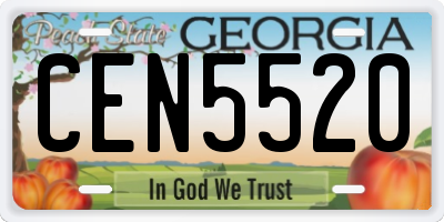 GA license plate CEN5520